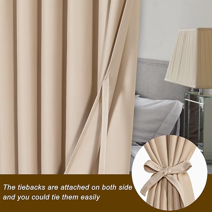 Hiasan Patio Sliding Door Blackout Curtains-12.5ft Wide x 8ft Tall, Grommet - Image 3
