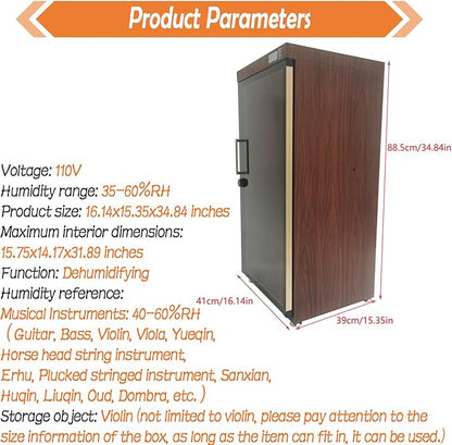 Musical Instrument Dehumidifying Dry Cabinet Box Bass Violin Display Case - Image 2