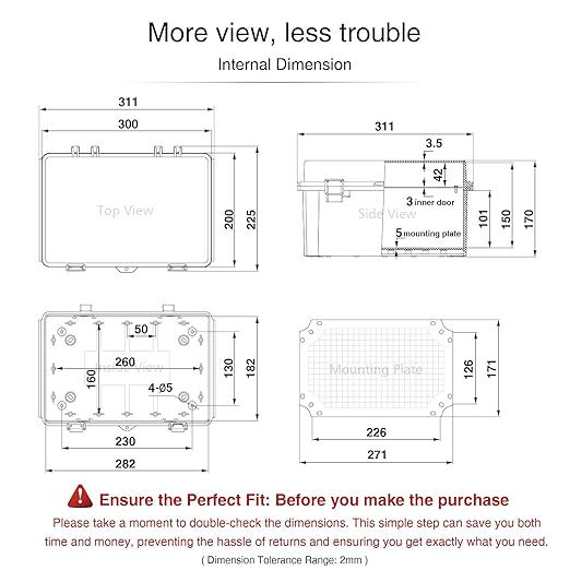 QILIPSU Waterproof Junction Box IP67 Outdoor Plastic Electrical Project - Image 6