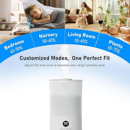 Humidifiers for Bedroom, 4L Top Fill Humidifier for Large Room, 250ml/h Cool - Image 8