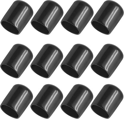 12Pcs Round Rubber End Caps 5/8" ID Vinyl Flexible Bolt Chair Foot Covers Screw by Bonsicoky