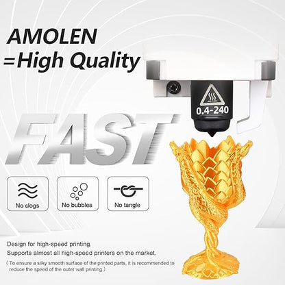 AMOLEN PLA 3D Printer Filament PLA Filament 1.75mm Silk Filament Bundle - Image 4