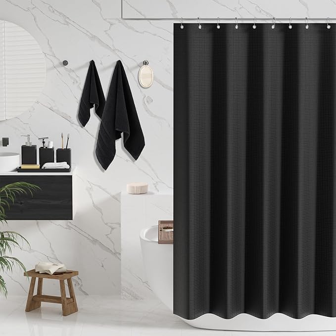 Resin Black Bathroom Sets, Bath Towel Set, Natural Loofah Sponge, Soap Dispenser - Image 2