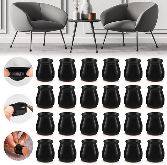24PCS Upgraded Silicone Chair Leg Floor Protectors by Violibar