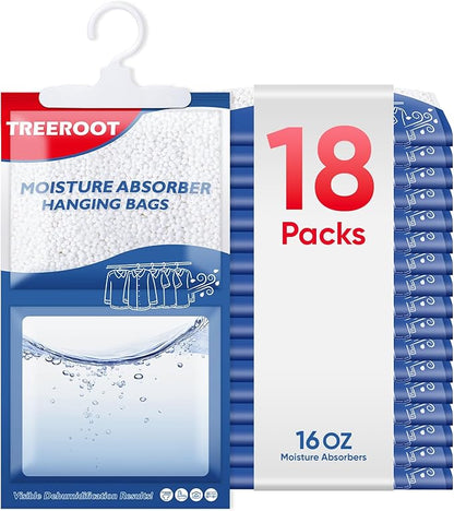 18 Pack Moisture Absorbers for Closet, 16OZ Hanging Closet Dehumidifier Bags by Unknown