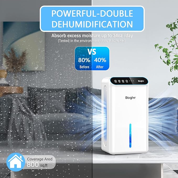 Dehumidifier for Home, 85 OZ Water Tank, Small Dehumidifiers for Bathroom - Image 3