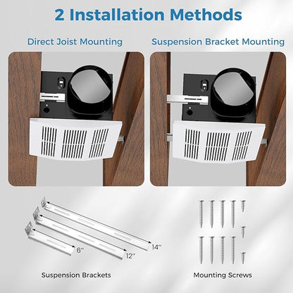 COSTWAY 200 CFM Bathroom Exhaust Fan, Ceiling Mount Exhaust Ventilation Fan - Image 5