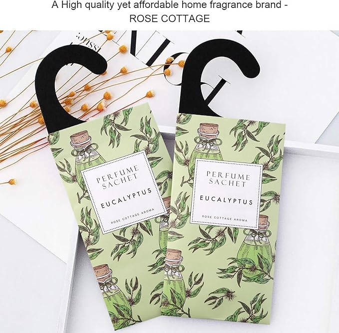 ROSE COTTAGE Large 12 Packs Eucalyptus Hanging Closet Deodorizer Air Freshener - Image 8