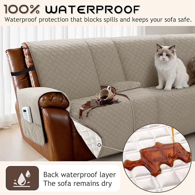 Arfntevss Waterproof Recliner Sectional Couch Covers - Image 2