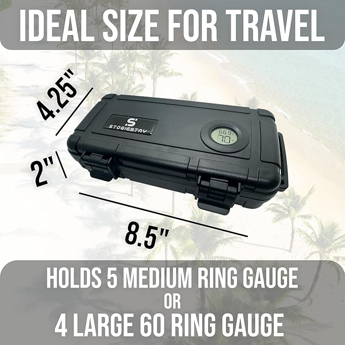 StogieStay Travel Humidor for Cigars – Digital Hygrometer, Airtight & - Image 7