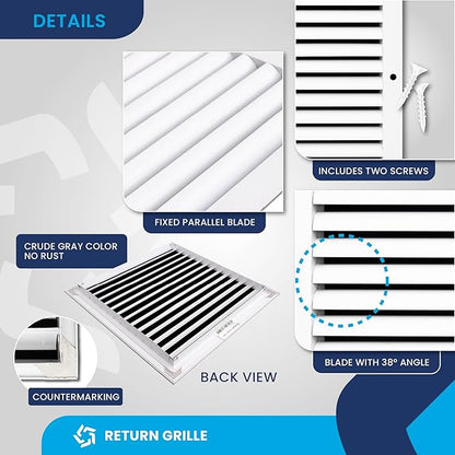 16x16 Inch Air Return Vent Cover Decorative – Premium Aluminum AC Vent Cover - Image 9