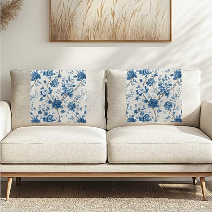 Blue Peony Fashion Headrest Cover - Image 7