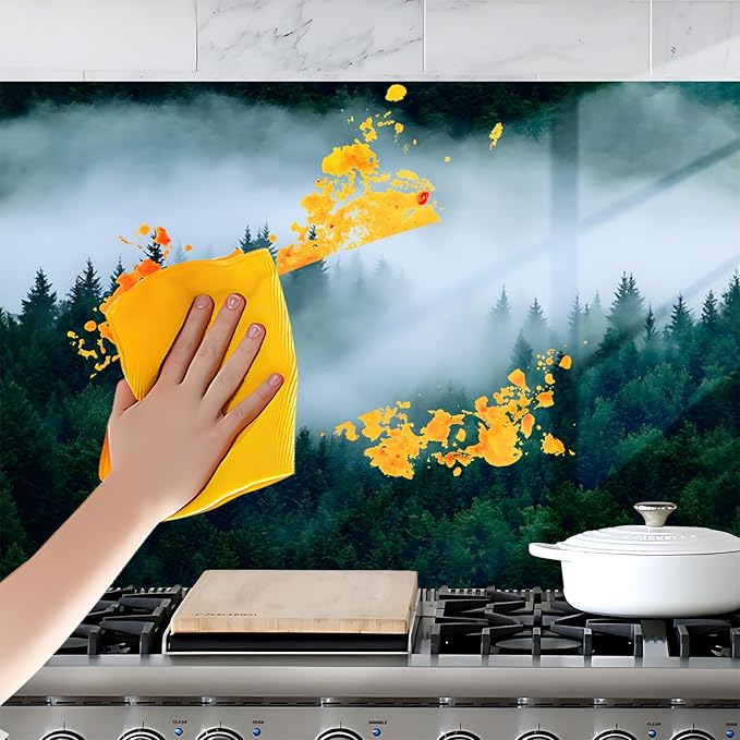 NYZE Kitchen Backsplash Stickers Waterproof Stove Backsplash Protector - Image 6
