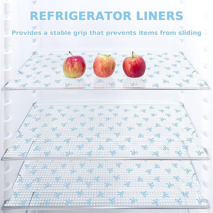 Blue Bow Refrigerator Liner Waterproof Fridge Shelf Mat Non-Adhesive Cabinet - Image 3