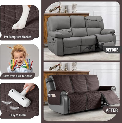 TAOCOCO 100% Waterproof Recliner Cover, Non-Slip Washable Reclining Couch Cover - Image 2