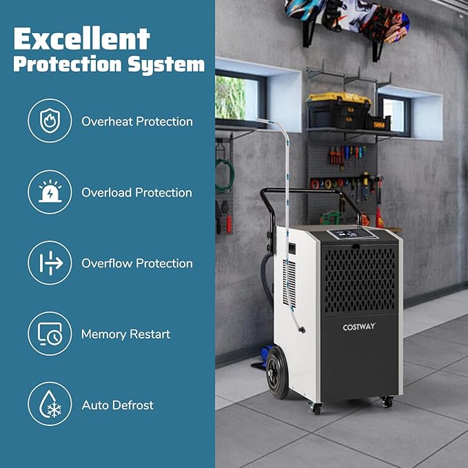 COSTWAY 154 Pints Commercial Dehumidifier - Image 6
