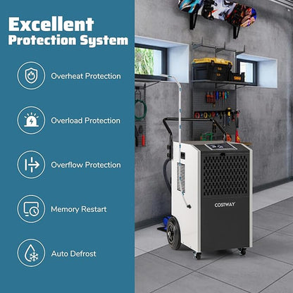 COSTWAY 154 Pints Commercial Dehumidifier - Image 6