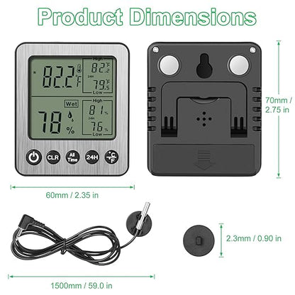 2 PCS Refrigerator Thermometer Digital Freezer Fridge Thermometer - Image 2