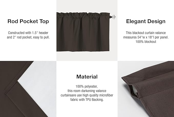 Easy Home 2 Panels Blackout Tier Curtain - Image 3