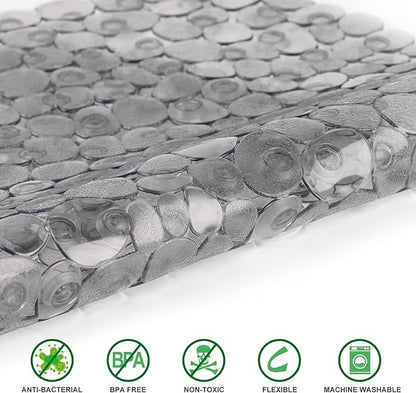 WELTRXE Pebbles Bathtub Mat Non Slip Oval Shower Mat - Image 2