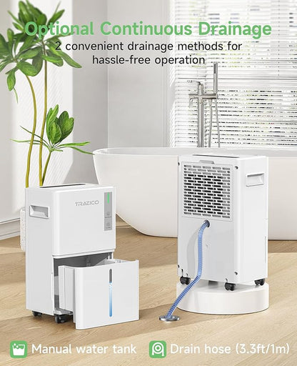 1500 Sq.ft Dehumidifier for Basement, Trazico 21 Pint Quiet Dehumidifiers for - Image 4