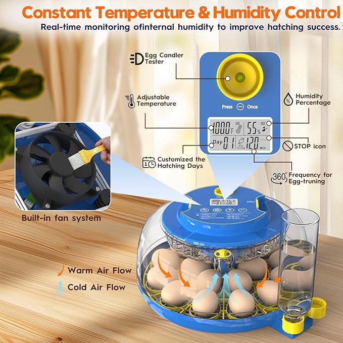 Incubator for Hatching Eggs-18 Egg Incubator - Image 2