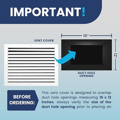 16x12 Inch Air Return Vent Cover Decorative – Premium Aluminum AC Vent Cover - Image 4