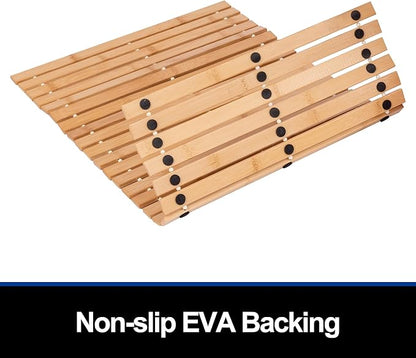 Bath Mat Bathroom Rugs Floor Wood Shower Bathtub Waterproof Non Slip Natural - Image 5