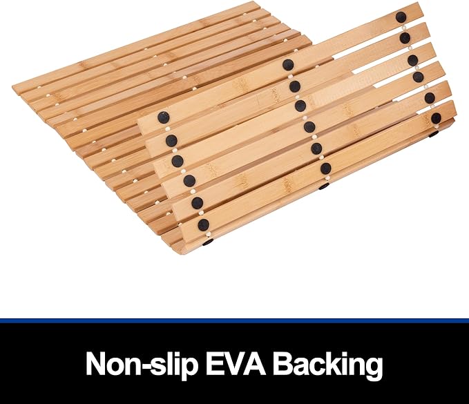 Bamboo Bath Mat Bathroom Rugs Floor Wood Shower Bathtub Waterproof Non Slip - Image 6