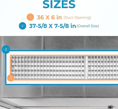 Aluminum 36 x 6 Inch Air Vent Covers - Image 3