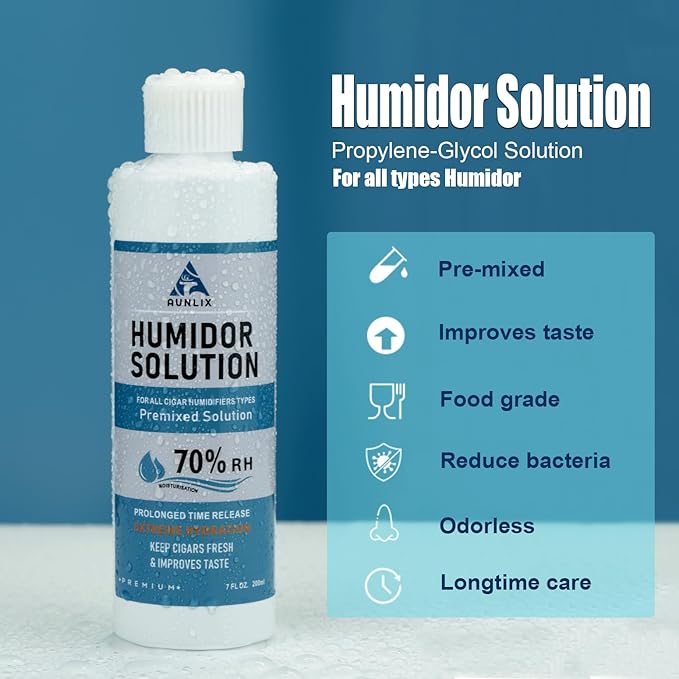 Humidor Cigar Humidifier, Cigars Humidor Solutions Kit, 3-Way Humidification - Image 2
