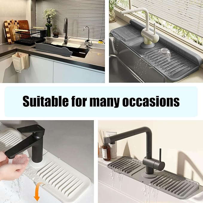 STARGAZ Silicone Faucet Mat For Kitchen Sink, Sink Back Splash Guard, Faucet - Image 7