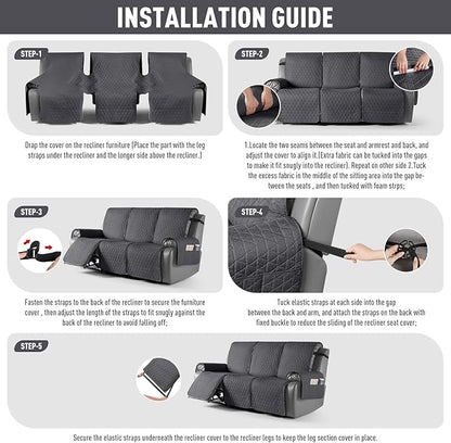 TAOCOCO 100% Waterproof Recliner Cover, Non-Slip Washable Reclining Couch Cover - Image 7