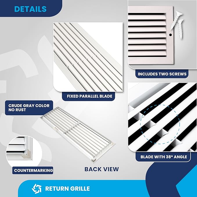 30x8 Inch Air Return Vent Cover Decorative – Premium Aluminum AC Vent Cover - Image 9