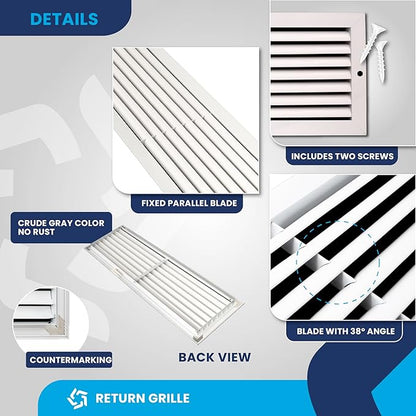 30x8 Inch Air Return Vent Cover Decorative – Premium Aluminum AC Vent Cover - Image 9