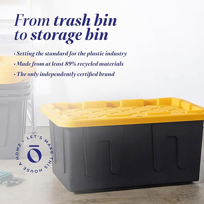 HOMZ 6-Pack Durabilt Tote, Heavy Duty Plastic Storage Bins - Image 7
