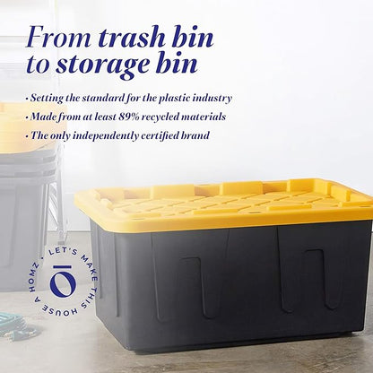 HOMZ 6-Pack Durabilt Tote, Heavy Duty Plastic Storage Bins - Image 7