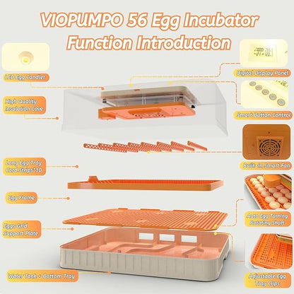 Egg Incubator for Hatching 56-154 Chicken/Quail/Turkey Eggs, 360° View Poultry - Image 8