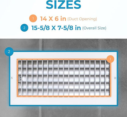 Aluminum 14 x 6 Inch Air Vent Covers - Image 3