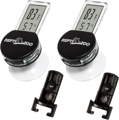 REPTI ZOO 2 Pack Reptile Terrarium Thermometer Hygrometer Digital Display Pet by REPTIZOO
