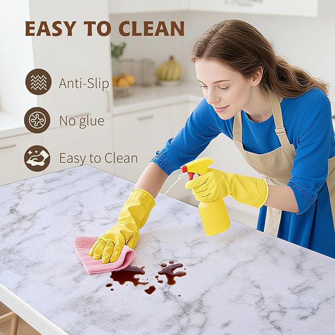 Shelf Liners for Kitchen Cabinets 12in x 20FT, Non Adhesive Drawer Liner Marble - Image 4