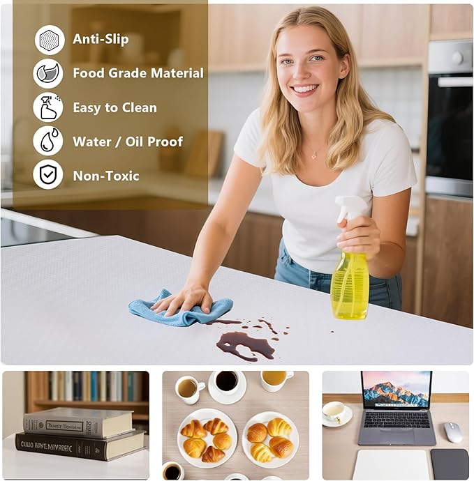 Shelf Liner, 14 Inches x 40 FEET Non-Slip Kitchen Cabinet Liner, Washable - Image 3
