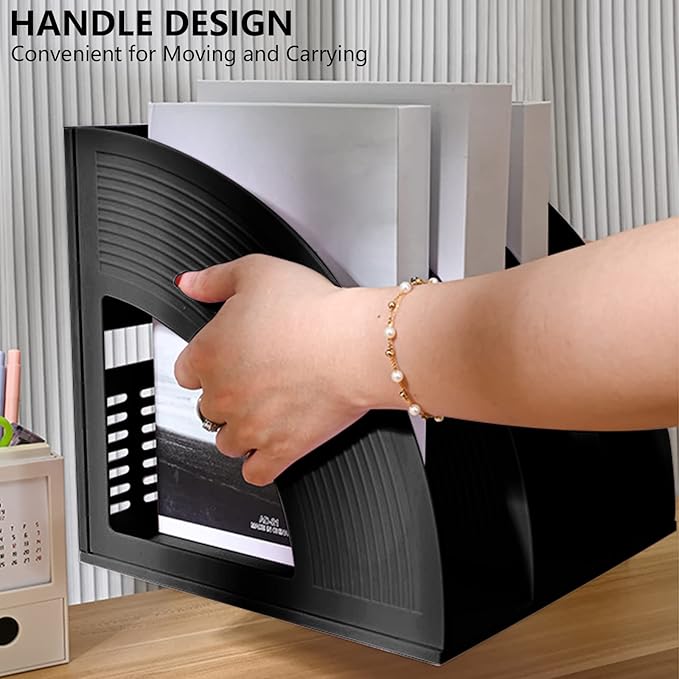 Marte Vanci 2 Pcs Magazine File Holder Book Desktop Organizer Plastic Storage - Image 5