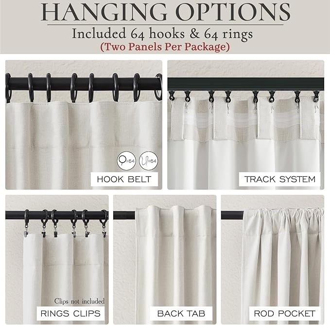 Extra Wide 100 Inch Blackout Curtains 96 Inches Long - Image 3