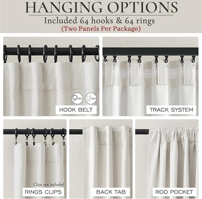 Curtains 100 Inch Length Wide Pleated Blackout Curtain - Image 3