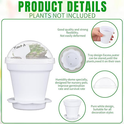 30 Pcs Plant Nursery Pots with Humidity Dome 2.95'' Small Plant Pots Plastic - Image 3