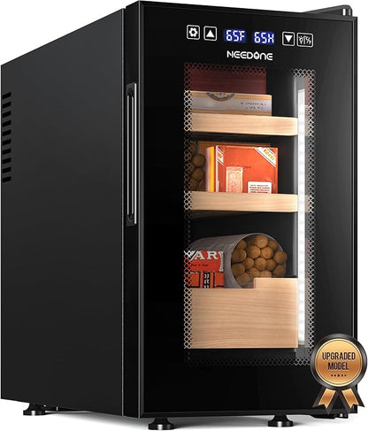 NEEDONE 23L Pro 1S Cigar Humidor, Smart Humidity & Temp Quiet Control, Holds by NEEDONE