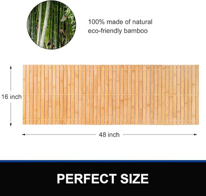 Bamboo Bath Mat Bathroom Runner Long Large Rugs Floor Wood Shower Bathtub - Image 2