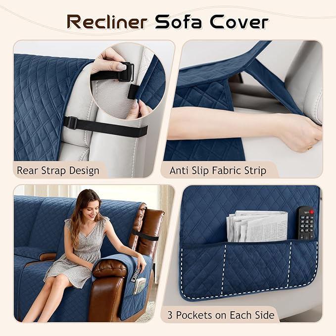 Arfntevss Waterproof Recliner Sectional Couch Covers - Image 4
