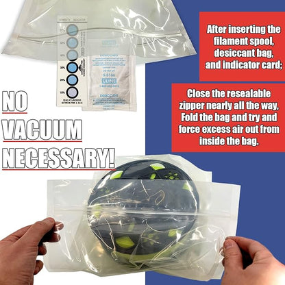3D Printer Filament Storage Kit Includes: 5 Resealable Nylon/LDPE Gusseted - Image 5